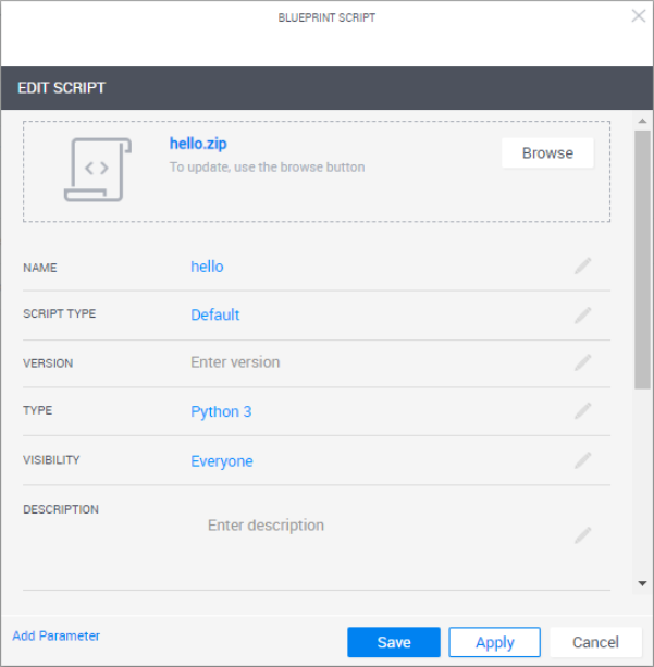 Scripts Management Page